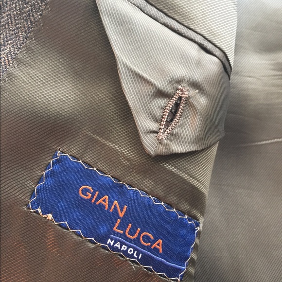 Silk Gian Luca men’s window pane jacket - Picture 4 of 8